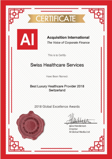 Best Luxury Healthcare Provider 2018, Switzerland — Acquisition International